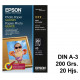 Papel ink-jet epson photo paper glossy en formato din a-3 de 200 grs/m². caja de 20 hojas.