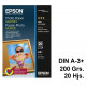 Papel ink-jet epson photo paper glossy en formato din a-3+ de 200 grs/m². caja de 20 hojas.