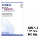 Papel ink-jet epson photo quality en formato din a-3 de 102 grs/m². caja de 100 hojas.