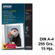 Papel ink-jet epson premium glossy photo paper en formato din a-4 de 255 grs/m². caja de 15 hojas.