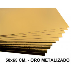 Cartulina metalizada liderpapel en formato 50x65 cm. de 235 grs/m². color oro.