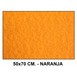Fieltro liderpapel en formato 50x70 cm. de 160 grs/m². color naranja.