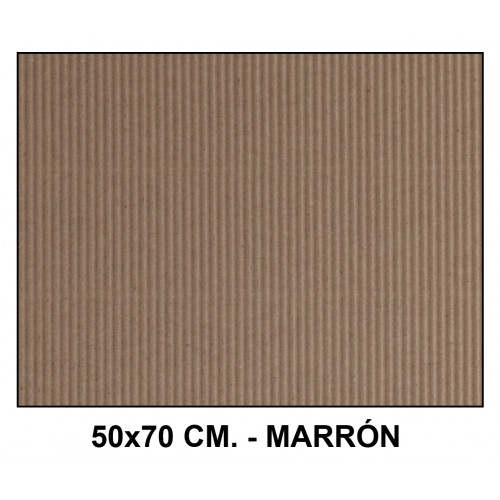Cartón ondulado liderpapel en formato 50x70 cm. de 320 grs/m². color marrón.