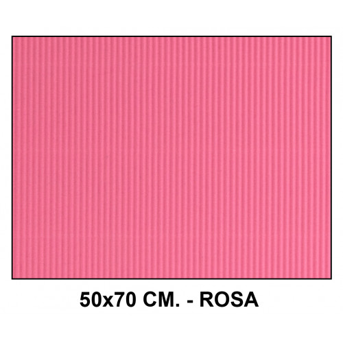 Cartón ondulado liderpapel en formato 50x70 cm. de 320 grs/m². color rosa.