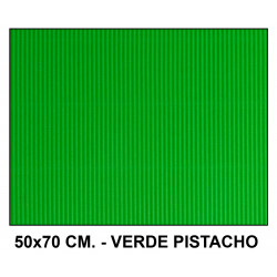 Cartón ondulado liderpapel, 50x70 cm. 320 grs/m². verde pistacho