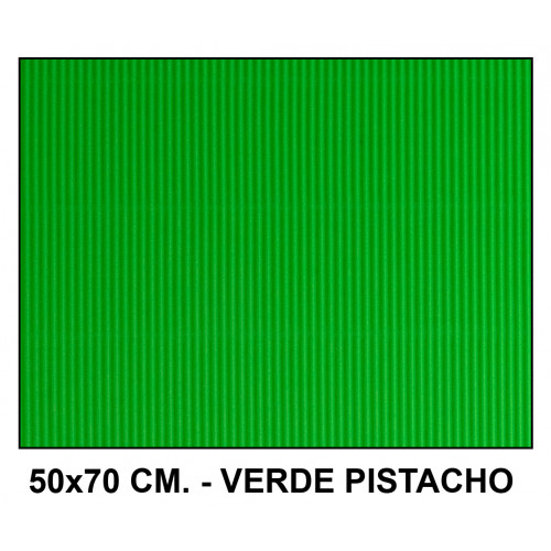 Cartón ondulado liderpapel, 50x70 cm. 320 grs/m². verde pistacho