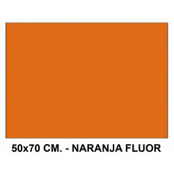Goma eva liderpapel, 50x70 cm. 60 grs/m². naranja flúor