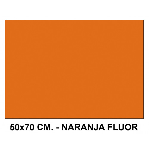 Goma eva liderpapel, 50x70 cm. 60 grs/m². naranja flúor