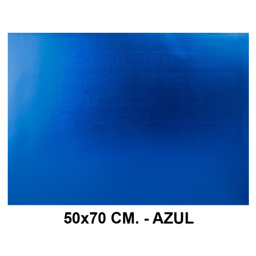 Goma eva metalizada liderpapel en formato 50x70 cm. de 60 grs/m². color azul.