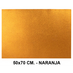 Goma eva con purpurina liderpapel, 50x70 cm. 60 grs/m². naranja