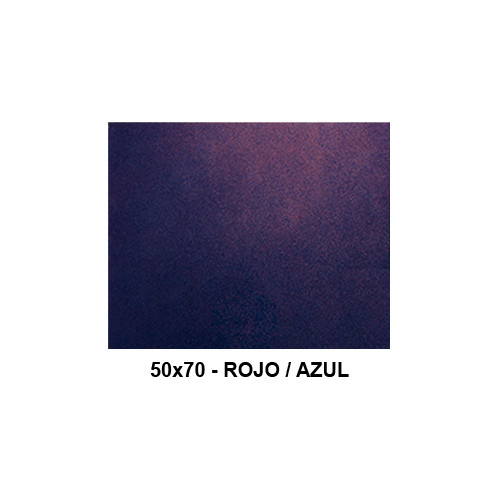 Goma eva con purpurina bicolor liderpapel en formato 50x70 cm. de 60 grs/m². color rojo / azul.