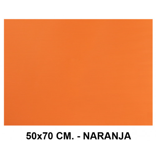 Goma eva ondulada liderpapel en formato 50x70 cm. de 60 grs/m². color naranja.