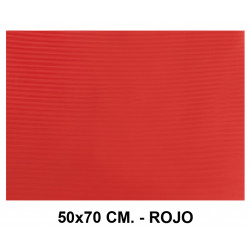 Goma eva ondulada liderpapel en formato 50x70 cm. de 60 grs/m². color rojo.