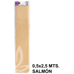 Papel crespón o pinocho de 0,5x2,5 mts. en color salmón.
