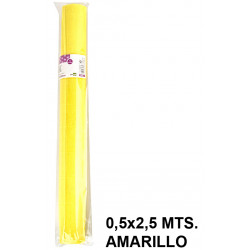 Papel crespón / pinocho liderpapel en formato 0,5x2,5 mts. de 85 grs/m². color amarillo.