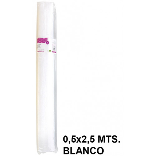 Papel crespón / pinocho liderpapel, 0,5x2,5 mts. 85 grs/m². blanco
