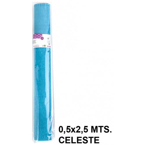 Papel crespón / pinocho liderpapel, 0,5x2,5 mts. 85 grs/m². celeste