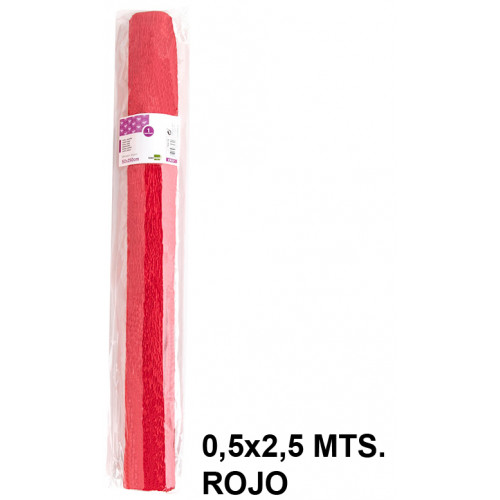 Papel crespón / pinocho liderpapel, 0,5x2,5 mts. 85 grs/m². rojo