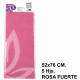 Papel seda liderpapel, 52x76 cm. 18 grs/m². rosa fuerte, bolsa de 5 hojas