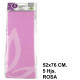 Papel seda liderpapel en formato 52x76 cm. de 18 grs/m². color rosa, bolsa de 5 hojas.