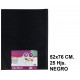 Papel seda liderpapel, 52x76 cm. 18 grs/m². negro, paquete de 25 hojas
