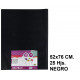 Papel seda liderpapel en formato 52x76 cm. de 18 grs/m². color negro, paquete de 25 hojas.