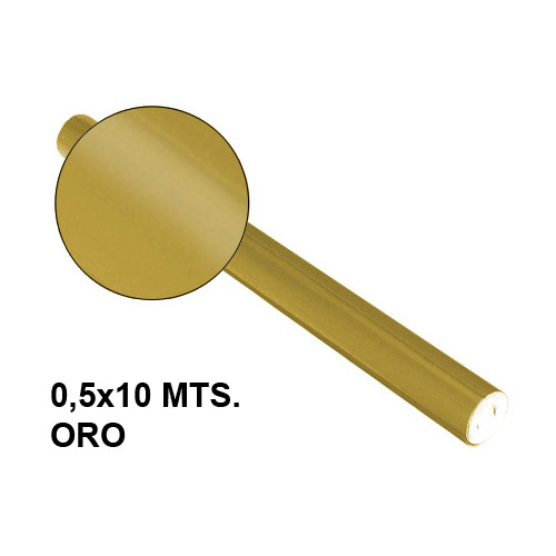 Papel metalizado sadipal en formato 0,5x10 mts. de 65 grs/m². color oro.