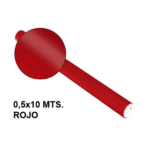 Papel metalizado sadipal en formato 0,5x10 mts. de 65 grs/m². color rojo.