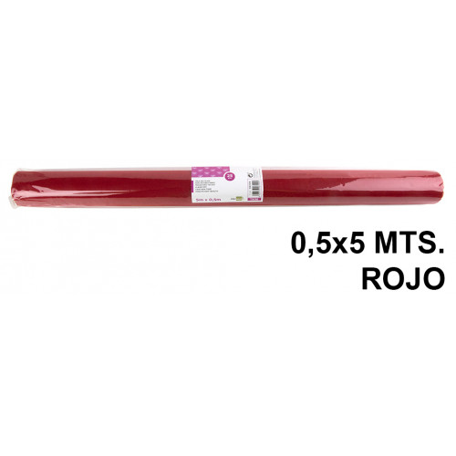 Tela sintética de terileno liderpapel, 0,5x5 mts. 25 grs/m². rojo