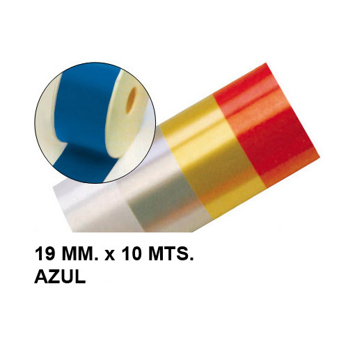 Cinta de fantasía eurocinsa en formato 19 mm. x 10 mts. color azul.