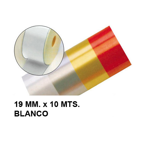 Cinta de fantasía eurocinsa en formato 19 mm. x 10 mts. color blanco.