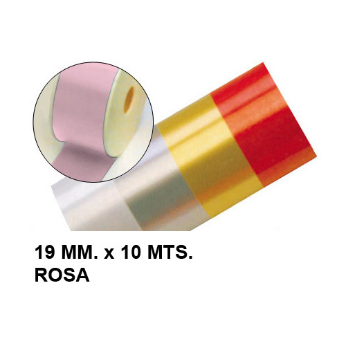 Cinta de fantasía eurocinsa en formato 19 mm. x 10 mts. color rosa.