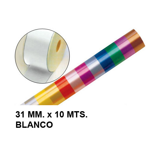 Cinta de fantasía eurocinsa en formato 31 mm. x 10 mts. color blanco.