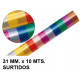 Cinta de fantasía eurocinsa en formato 31 mm. x 10 mts. colores surtidos.