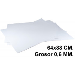 Cartoncillo rígido y resistente liderpapel en formato 64x88 cm. de 350 grs/m². color blanco, pack de 5 uds.