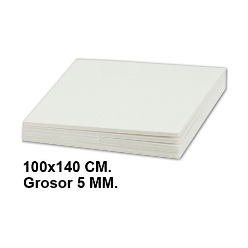 Cartón pluma liderpapel en formato 100x140 cm. con grosor de 5 mm. color blanco.
