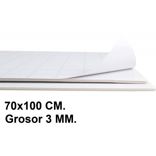 Cartón pluma adhesivo 1 cara liderpapel, 70x100 cm. 3 mm. blanco