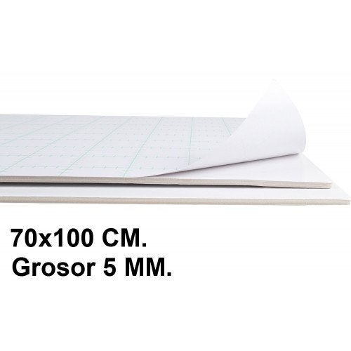 Cartón pluma adhesivo 1 cara liderpapel, 70x100 cm. 5 mm. blanco