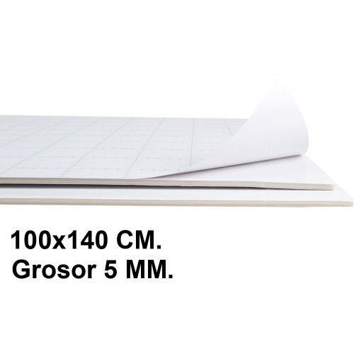 Cartón pluma adhesivo 1 cara liderpapel, 100x140 cm. 5 mm. blanco