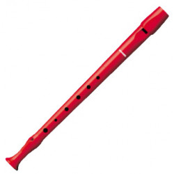 Flauta dulce de plástico hohner serie melody 9508, color rojo.
