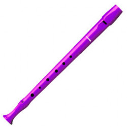 Flauta dulce de plástico hohner serie melody 9508, color violeta.