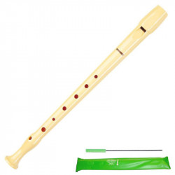 Flauta dulce de plástico hohner serie melody 9508, color marfil.