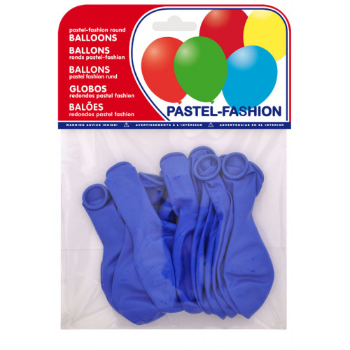 Globo balloons® cp redondo de látex 100%, color pastel azul medio, bolsa de 20 uds.