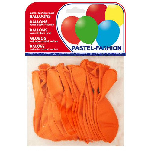 Globo balloons® cp redondo de látex 100%, color pastel naranja, bolsa de 20 uds.