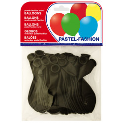 Globo balloons® cp redondo de látex 100%, color pastel negro, bolsa de 20 uds.