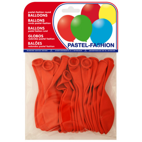 Globo balloons® cp redondo de látex 100%, color pastel rojo, bolsa de 20 uds.