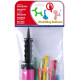 Globo balloons® cp alargado de látex 100%, + inflador, colores surtidos, bolsa de 10 uds.