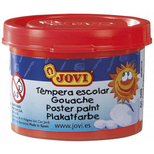 Témpera escolar jovi, bote de 35 ml. bermellón