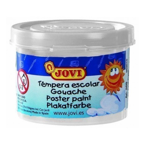 Témpera escolar jovi, bote de 35 ml. blanco