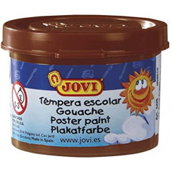 Témpera escolar jovi, bote de 35 ml. marrón